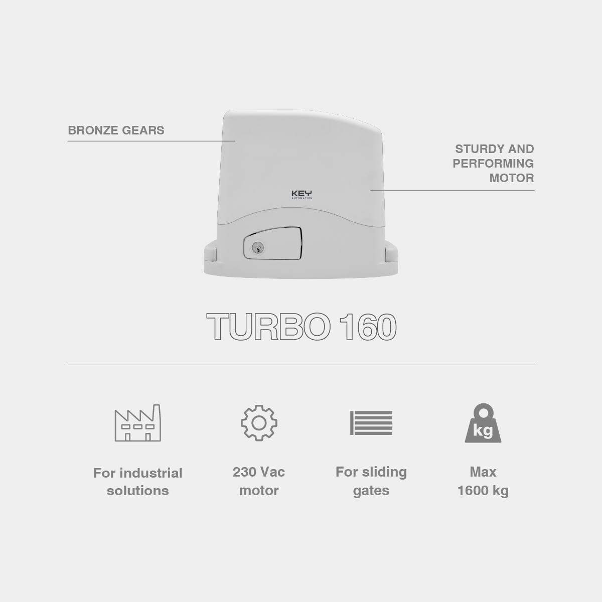 Turbo 160 - RESIDENTIAL SLIDING GATE MOTORS